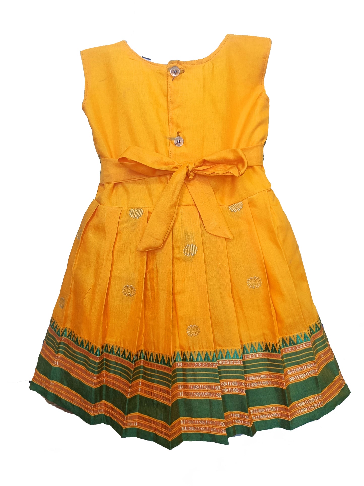 Amba Collection Boutique's Girl's Traditional Ethnic Wear NarayanPeth Butti Design Sleeveless Frock