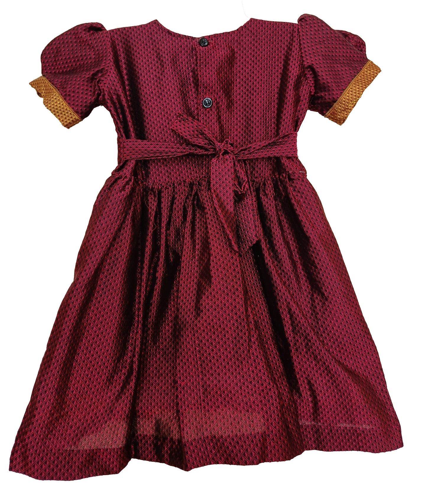 Amba Collection Boutique's Girl's Traditional Ethnic Wear Reshim Cotton Nath Khan Frock Maroon