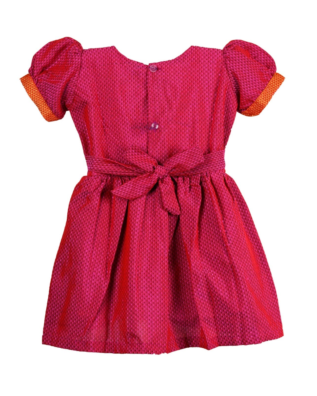 Amba Collection Boutique's Girl's Traditional Ethnic Wear Reshim Cotton Nath Khan Frock Pink