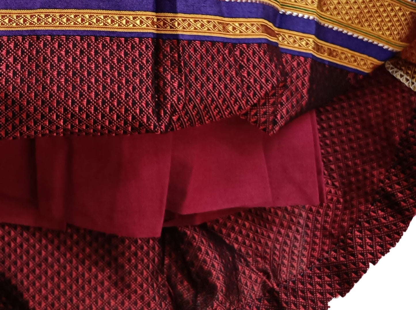 Amba Collection Boutique's Girl's Traditional Ethnic Wear Reshim Cotton Khan Side Freel Frock Maroon